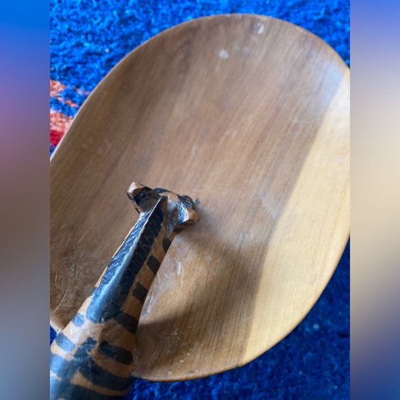 VTG Hand Carved African Zebra drinking from Wooden Bowl! Made in Kenya. - Picture 7 of 7